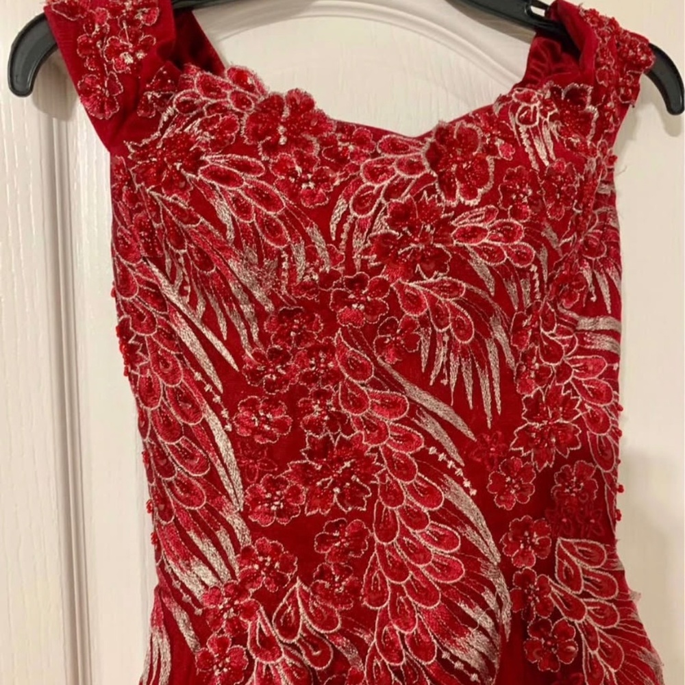 Beautiful Beaded Red Formal Dress